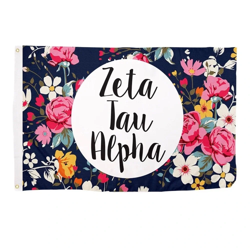Scotty Gear Zeta Tau Alpha Floral Sorority Flag Wall Decor 3x5 Blue Multi